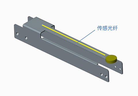 懸臂梁上表面布設光纖